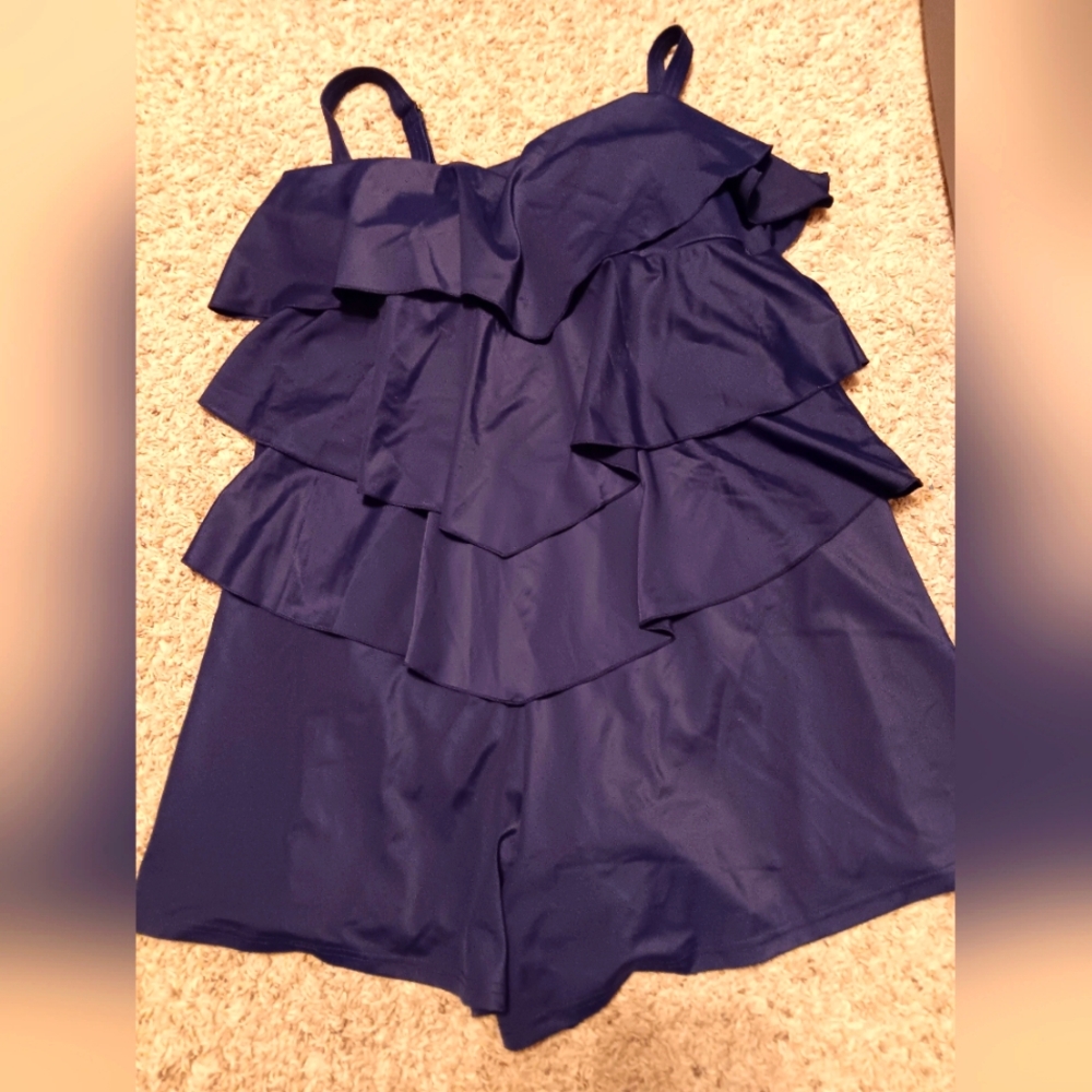 FIT 4U V Tiered Romper Swimsuit 18W